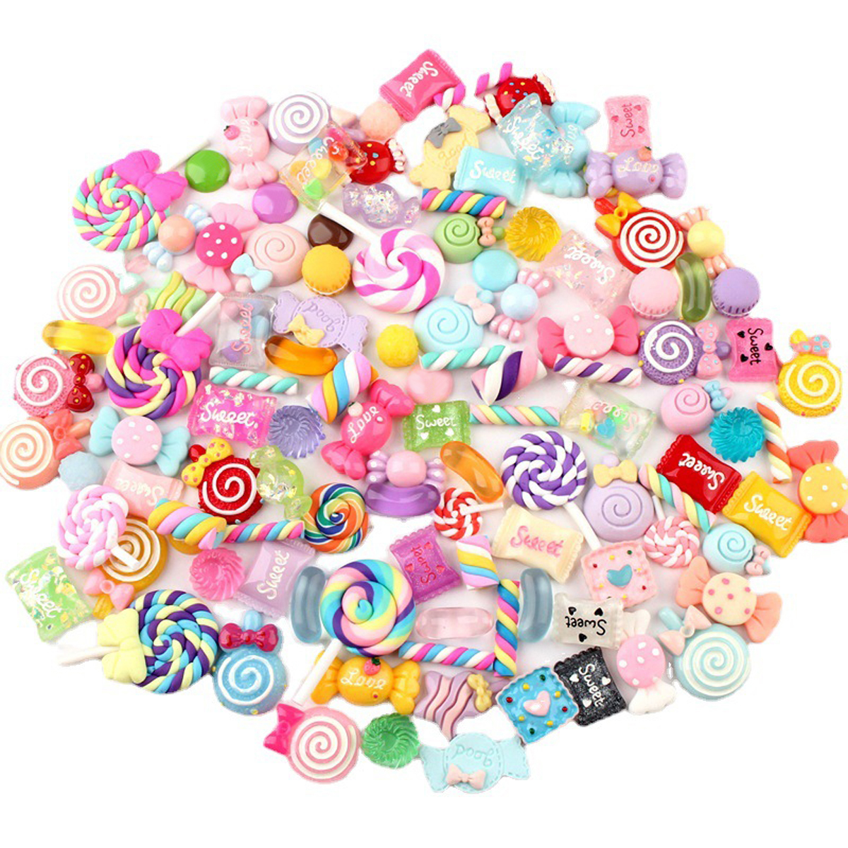 Resin Craft Projects - 30pcs Random Candy Slime Charms Cute