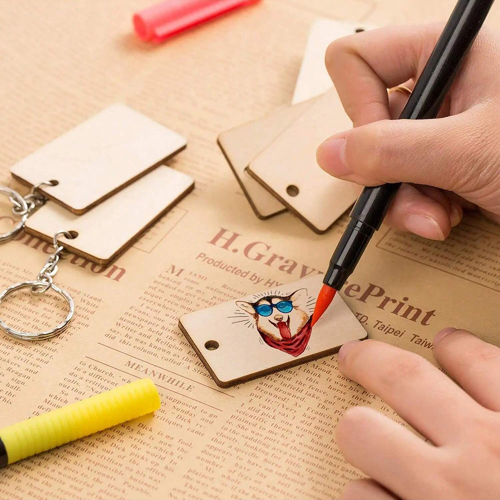 60pcs Blank Wooden Key Chains  - огляд і ціна Wood Ring Blank