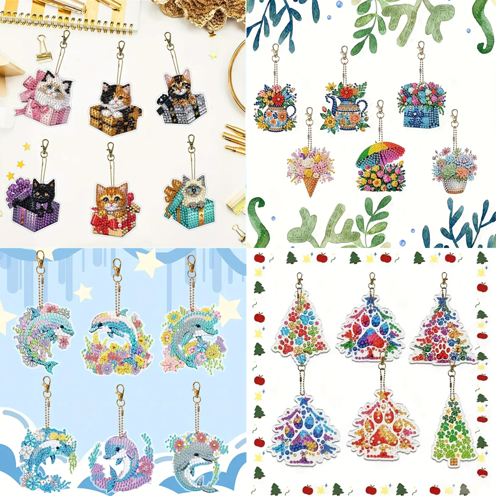 6-piece DIY Diamond Keychain - - огляд і ціна Resin Craft Kit