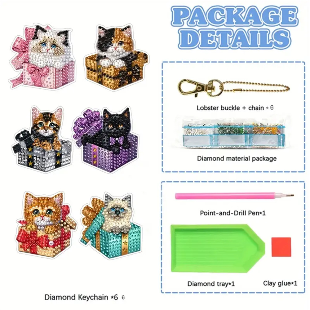 6-piece DIY Diamond Keychain - - огляд і ціна Resin Craft Kit