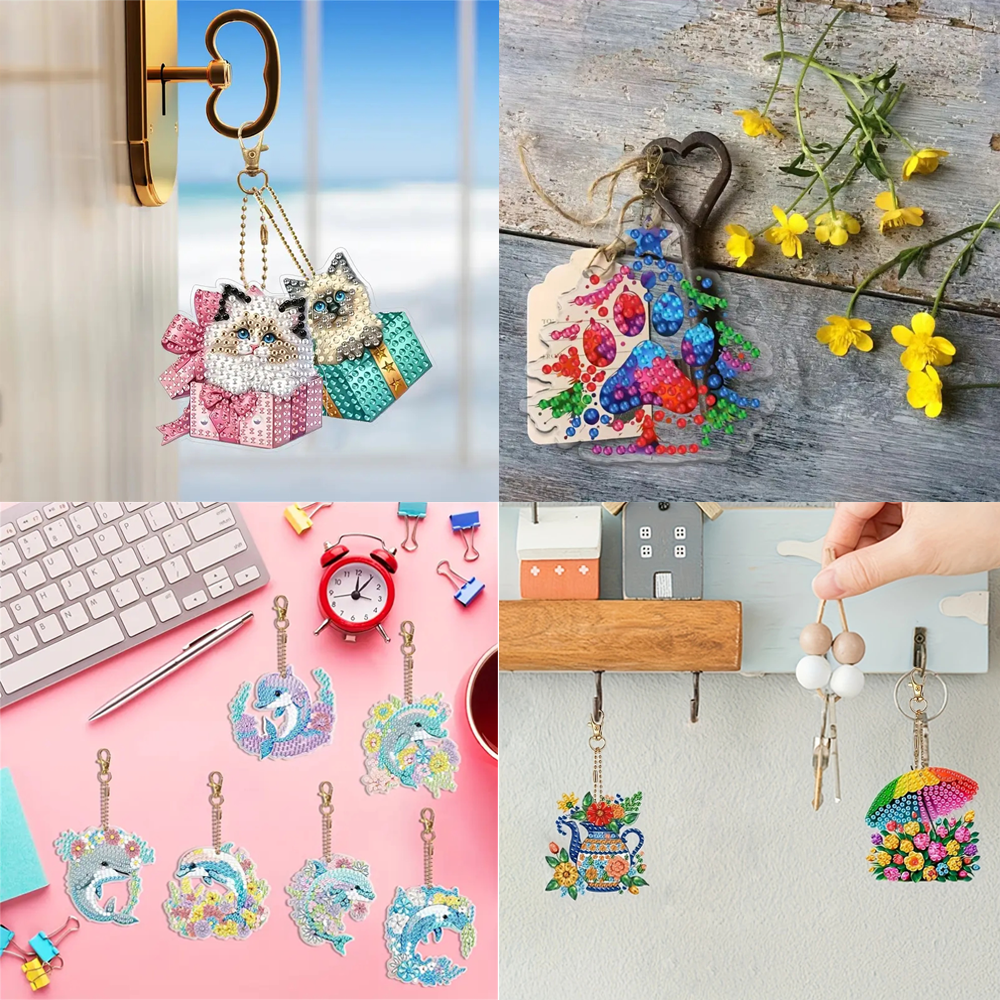 6-piece DIY Diamond Keychain - - огляд і ціна Resin Craft Kit