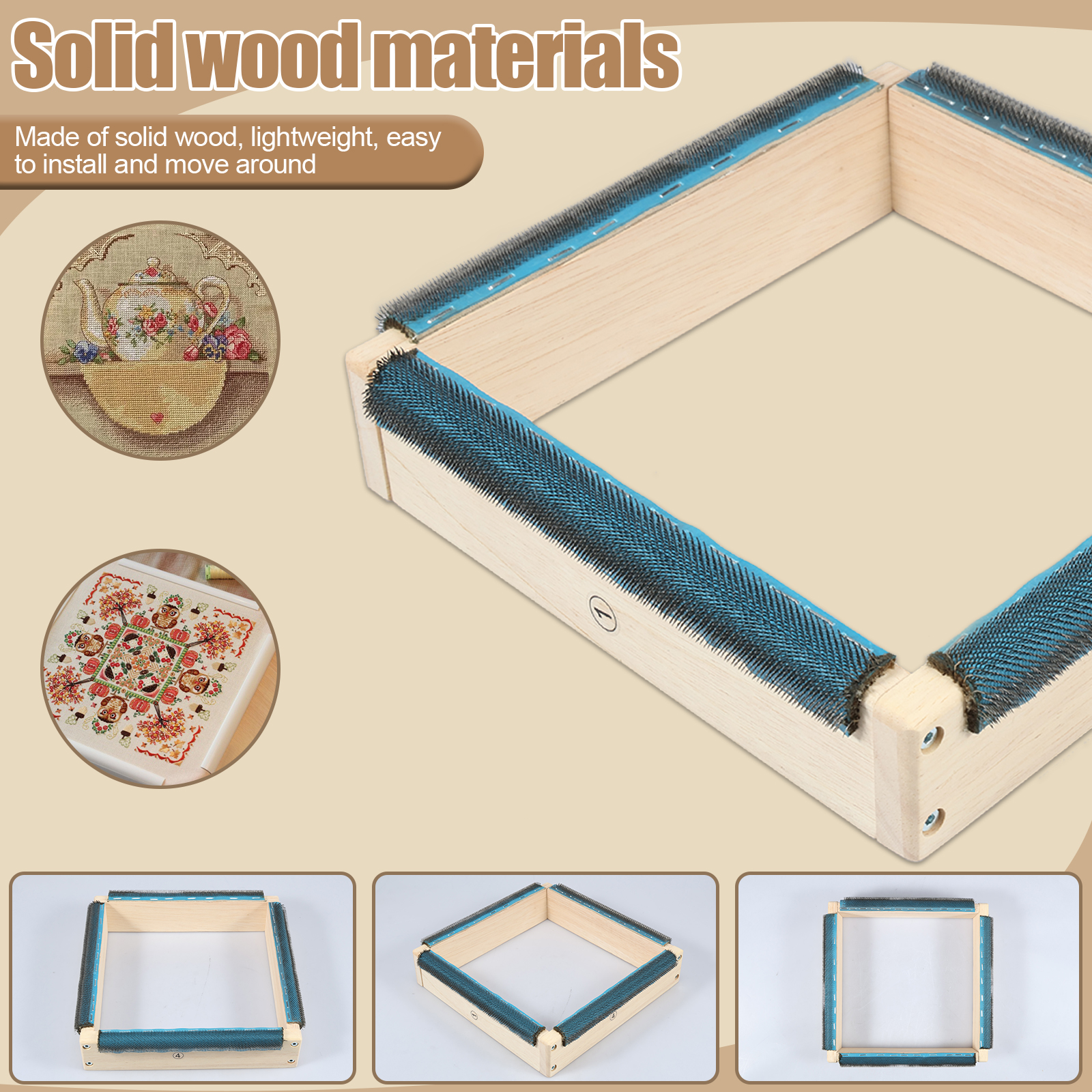 Punch Needle Frame Square Embr - огляд і ціна Wood Ring Blank