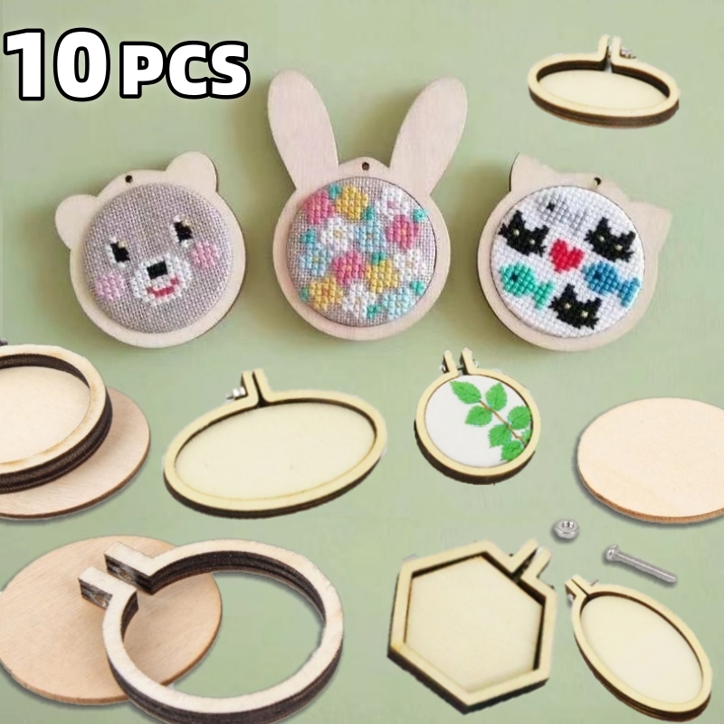10PCS Mini Embroidery Hoop Woo - огляд і ціна Wood Ring Blank