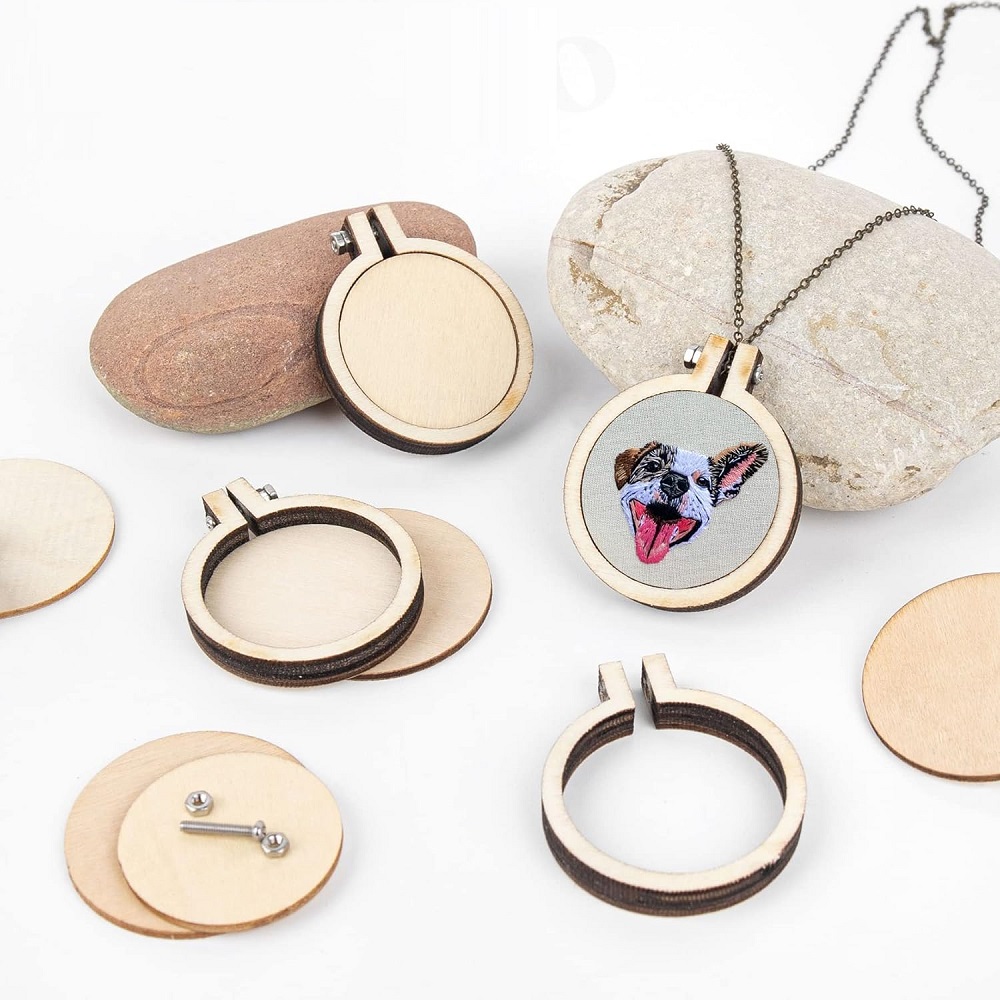 10PCS Mini Embroidery Hoop Woo - огляд і ціна Wood Ring Blank