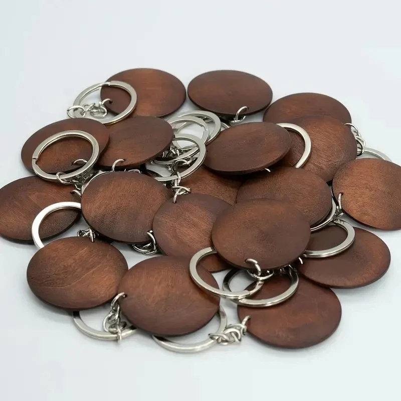 10Pcs Wooden Keychains Vintage - огляд і ціна Wood Ring Blank