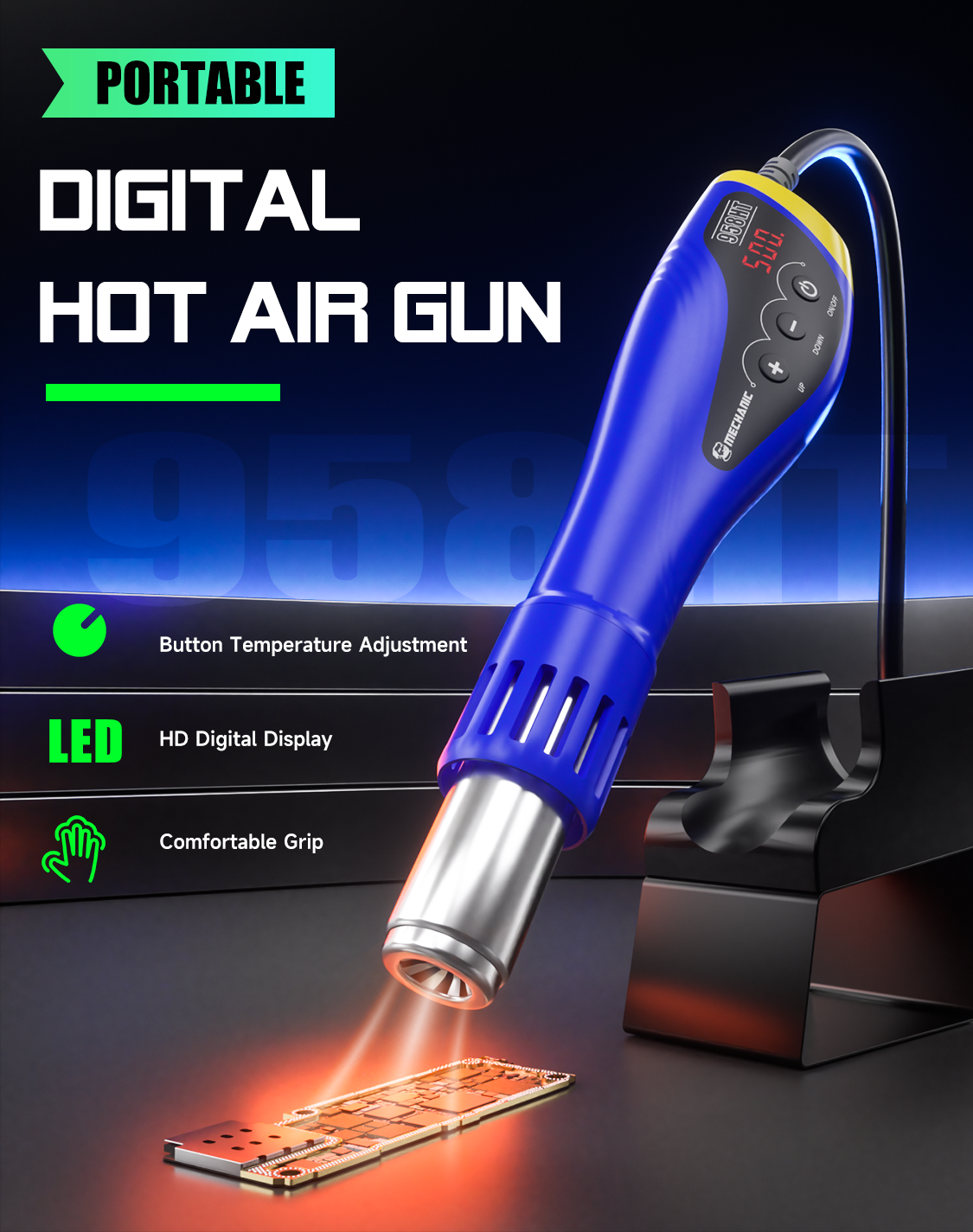 MECHANIC OFFICIAL HT-958 Porta - огляд і ціна Heat Gun Small