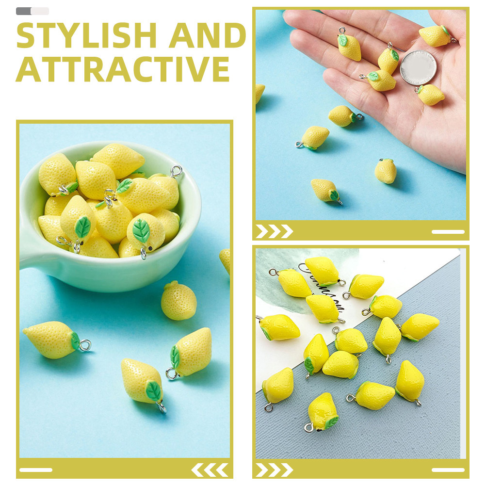 20Pcs Resin Lemon Charms Fruit - огляд і ціна Resin Crafts