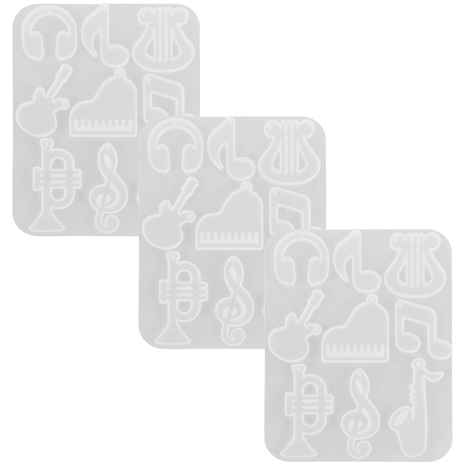 3Pcs Music Themed Silicone Mol - огляд і ціна Resin Craft Workshop