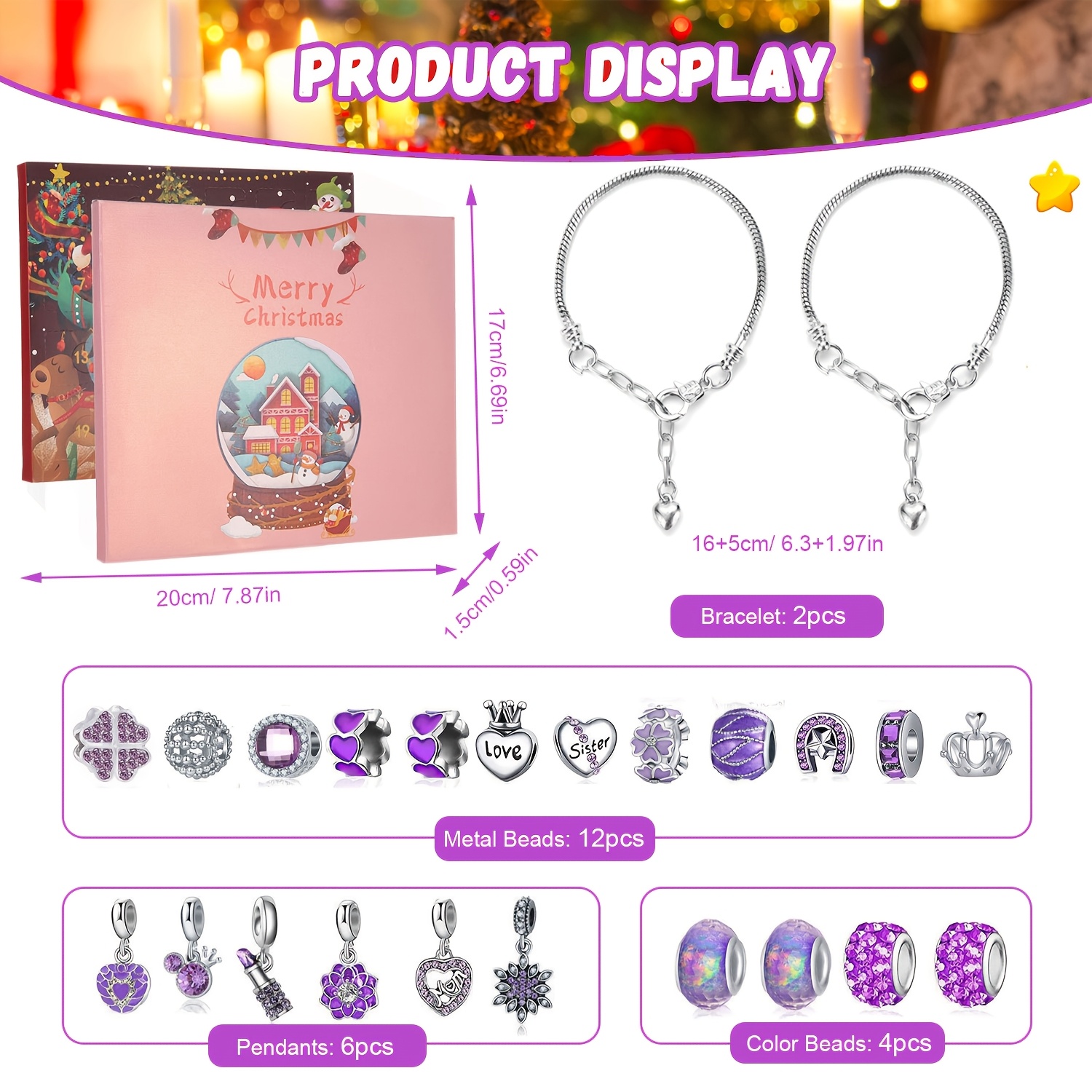 Christmas purple beads DIY jew - огляд і ціна Resin Jewelry Kit