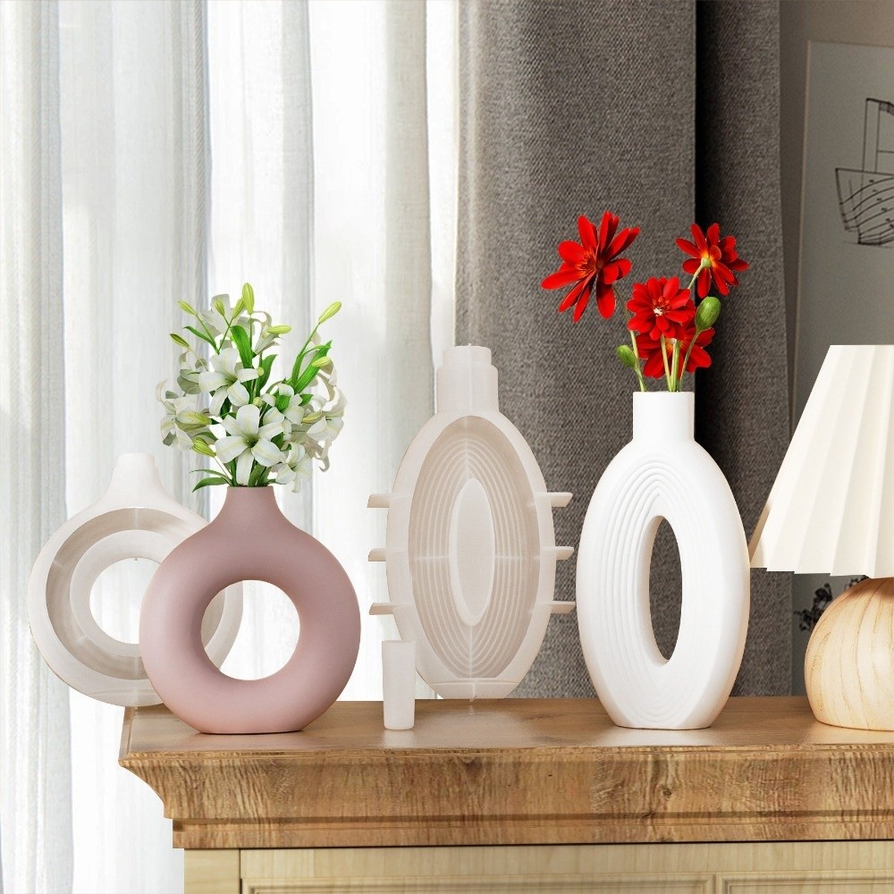 Oval Stripe Silicone Vase Mold - огляд і ціна Resin Craft Workshop