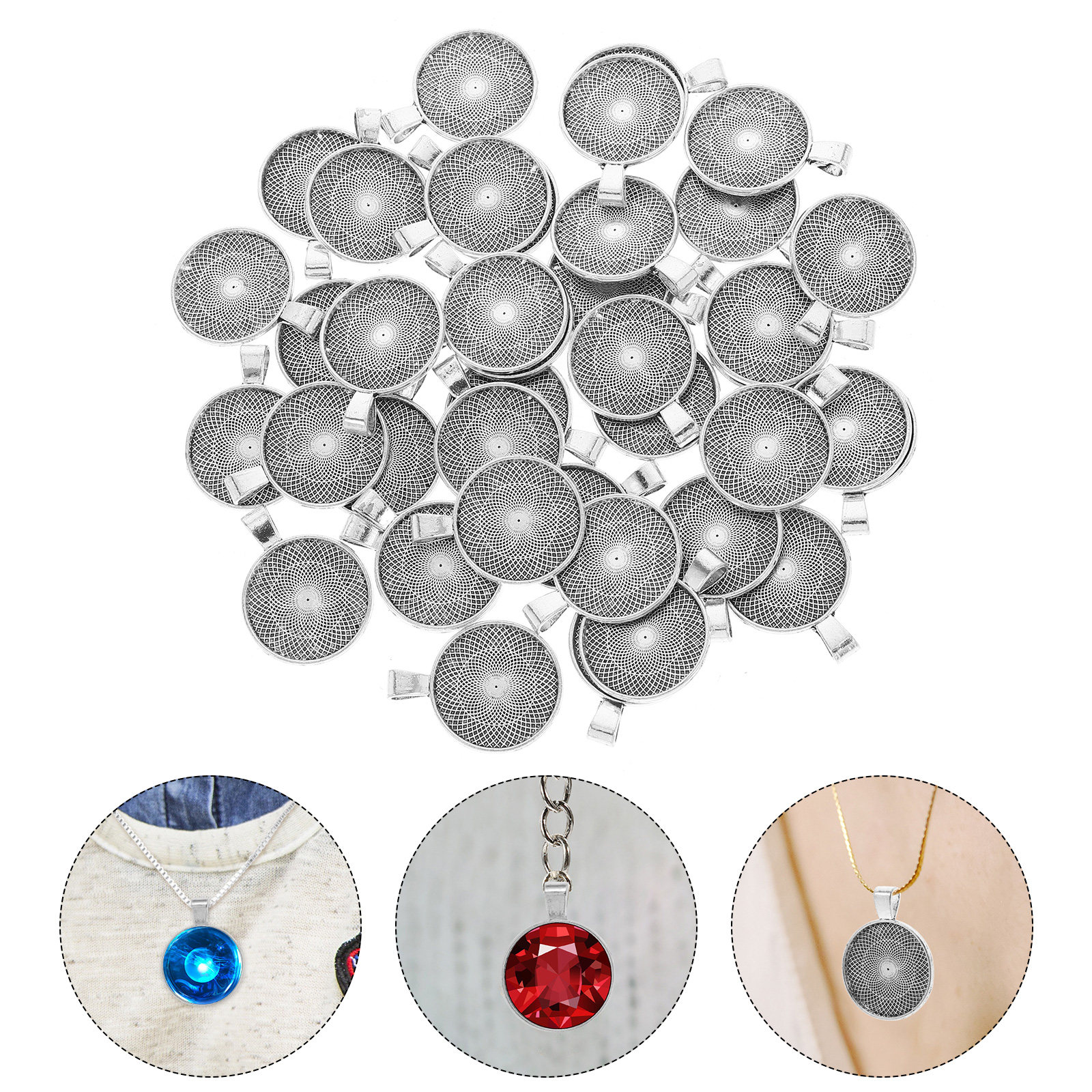 40Pcs Round Pendant Trays Flat - огляд і ціна Resin Crafts