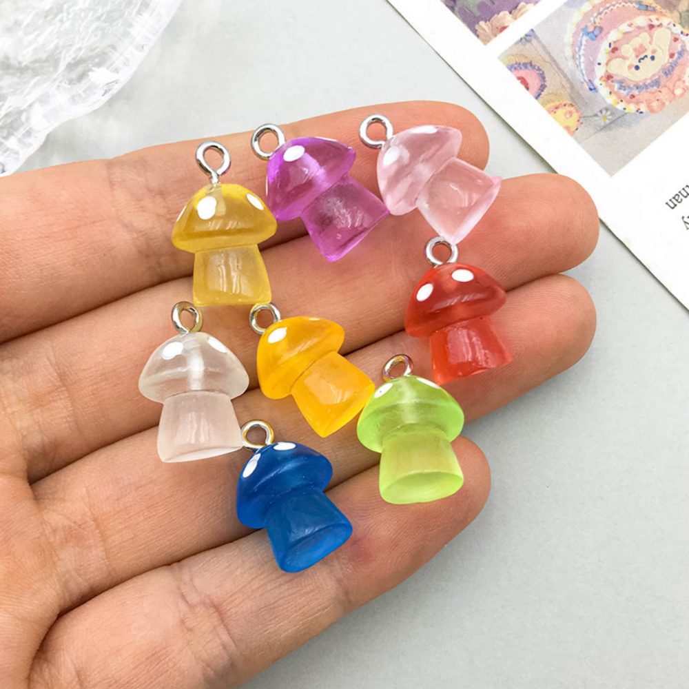 16pcs Luminous Mushroom Charms - огляд і ціна Resin Craft Projects
