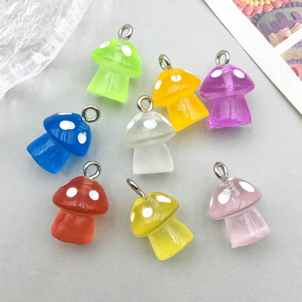 16pcs Luminous Mushroom Charms - огляд і ціна Resin Craft Projects