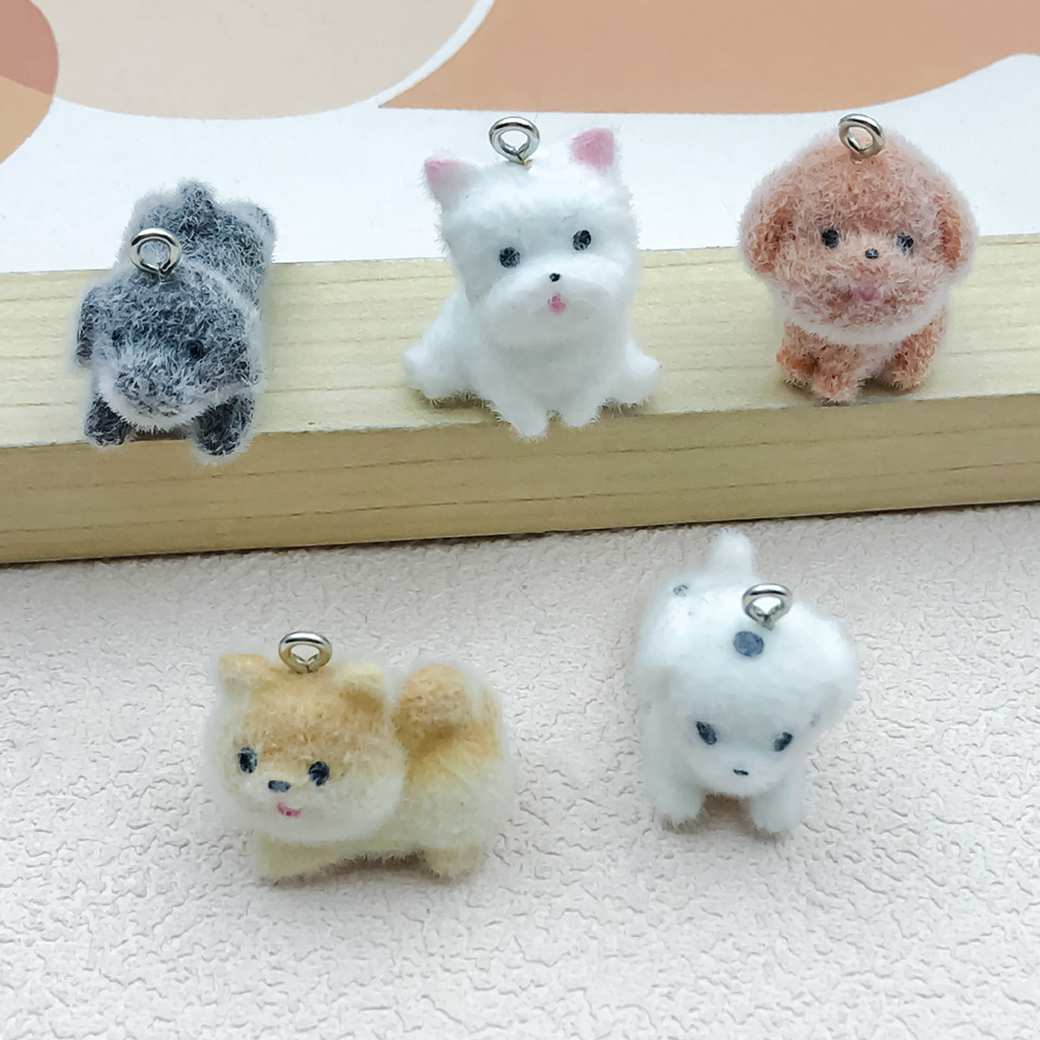 5pcs&1pc Flocked Resin Animal  - огляд і ціна Resin Craft Kit