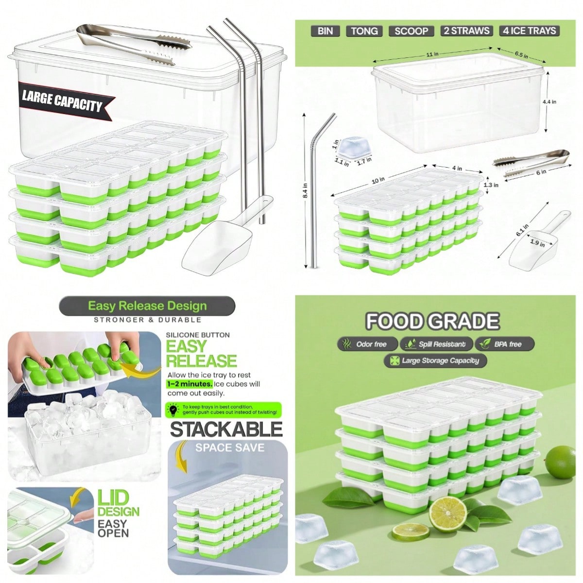 56pcs Tray With Lid And Bin –  - огляд і ціна Silicone Mold Tray